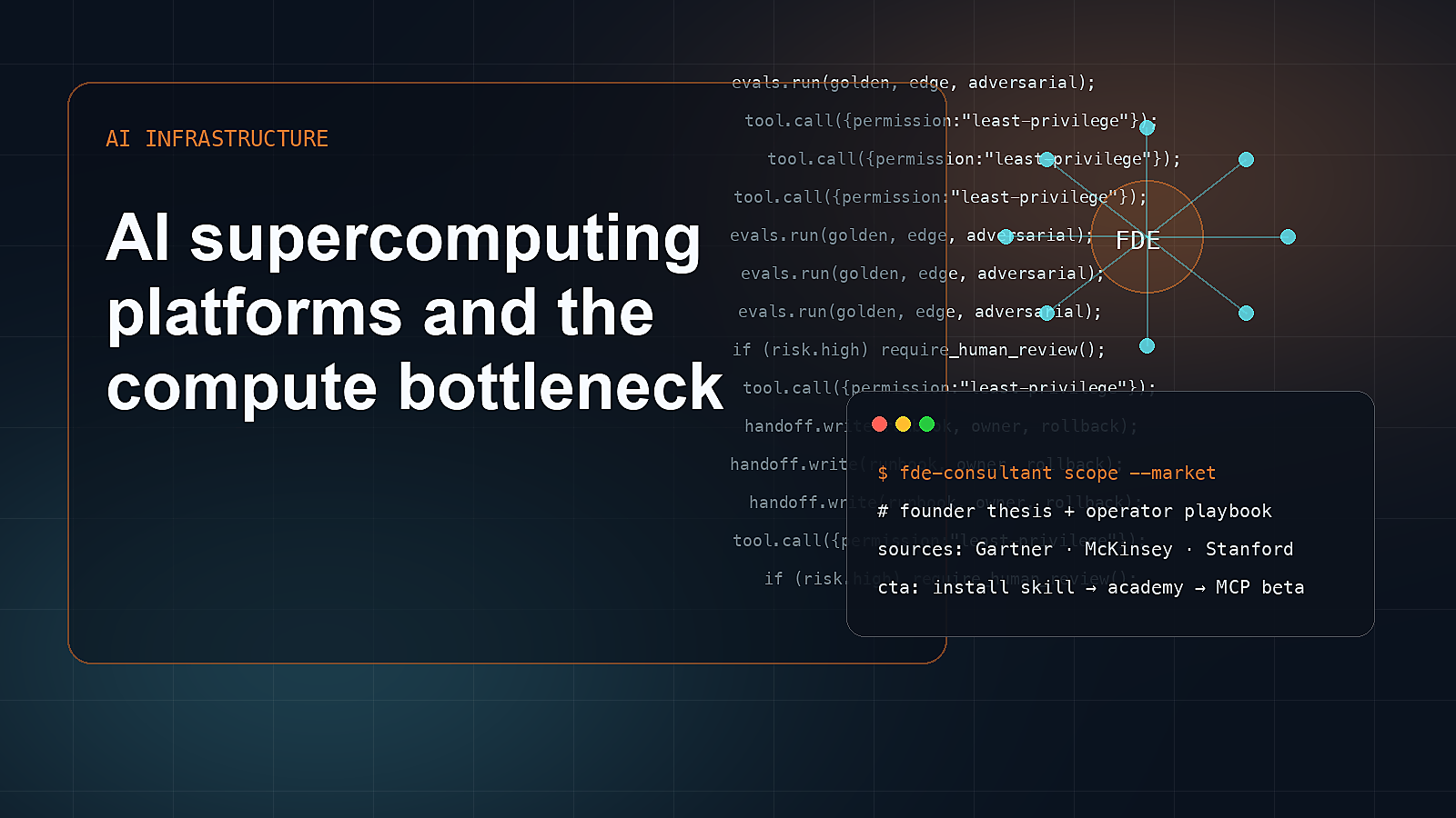 Editorial visual for AI supercomputing platforms and the compute bottleneck.