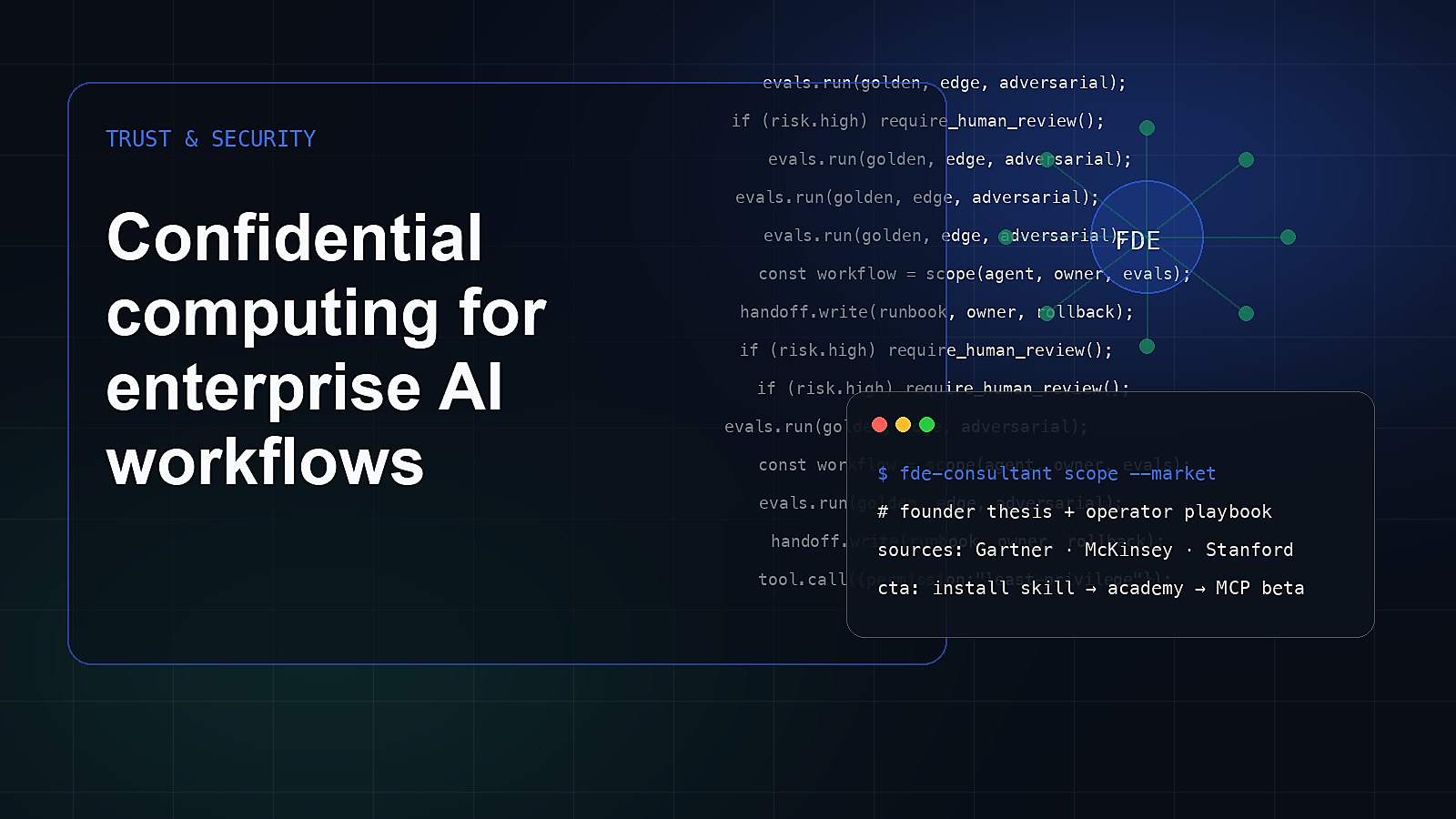 Editorial visual for Confidential computing for enterprise AI workflows.