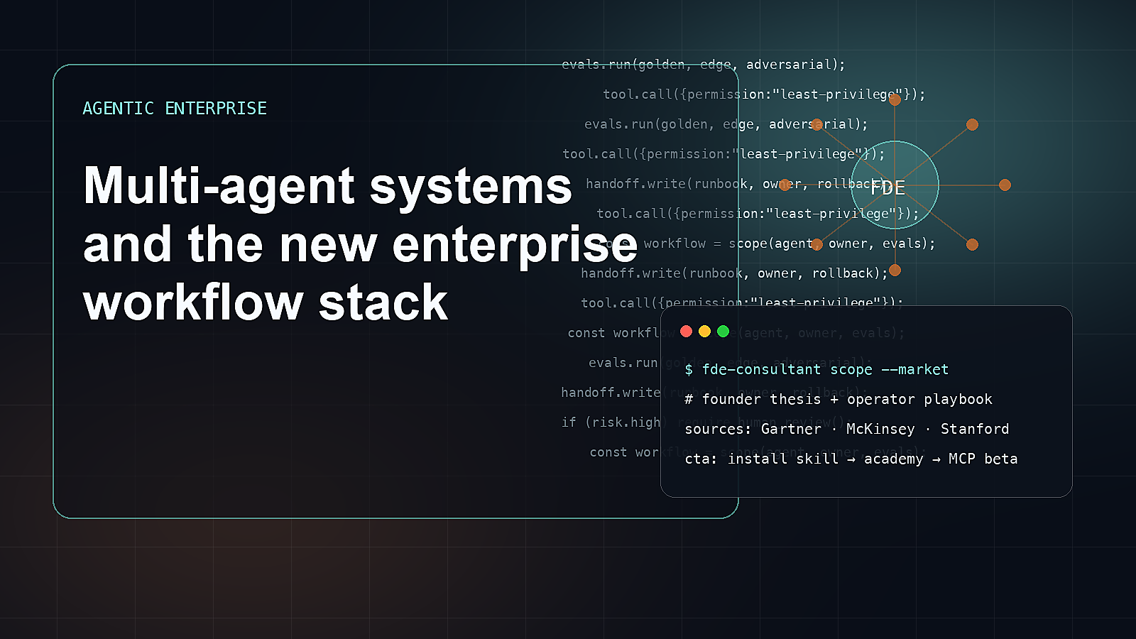 Editorial visual for Multi-agent systems and the new enterprise workflow stack.